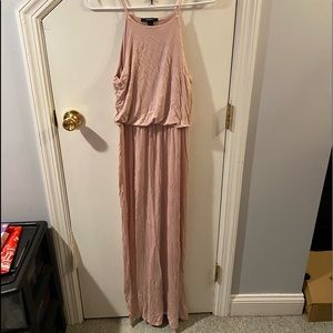 Forever 21 light pink maxi dress with slit size small